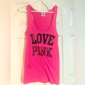 PINK by Victoria Secrets glitter logo print tank top